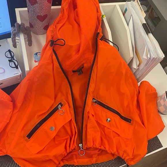 Vibrant Orange Hooded Jacket windbreaker 
Forever 21 small - Picture 7 of 7